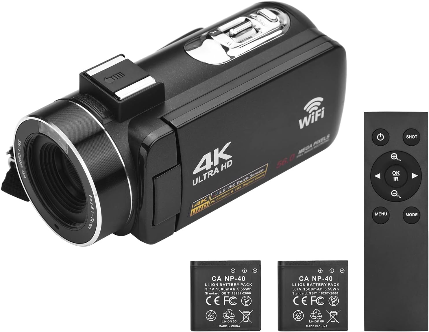 Andoer 4K Digital Camcorder with 3-inch touchscreen, face detection and anti-shake